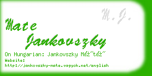 mate jankovszky business card